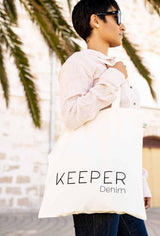KEEPER Denim Organic Cotton Tote Bag Side View