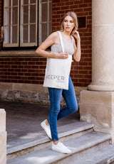 KEEPER Denim Tote Bag Organic Cotton Side View